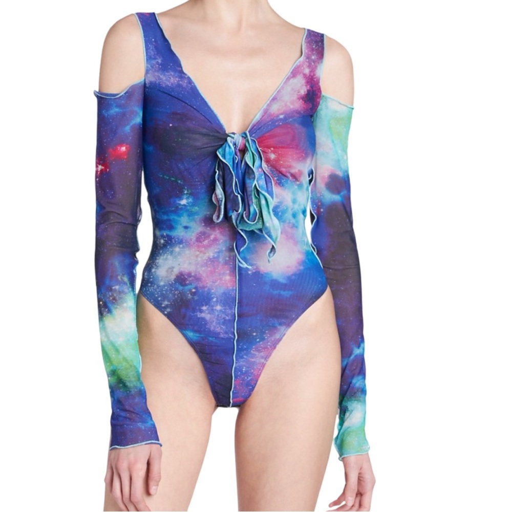 Versace Jeans Couture Cosmic Print Thong Bodysuit